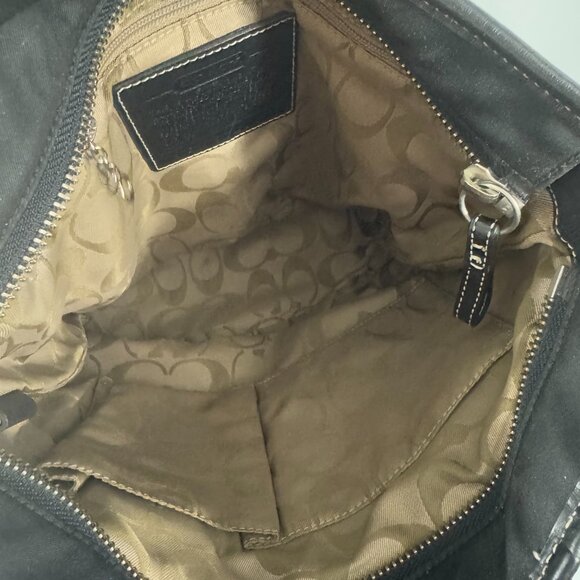 Vintage Coach # 4487 Black Microfiber Leather Trim Handbag - Picture 10 of 13